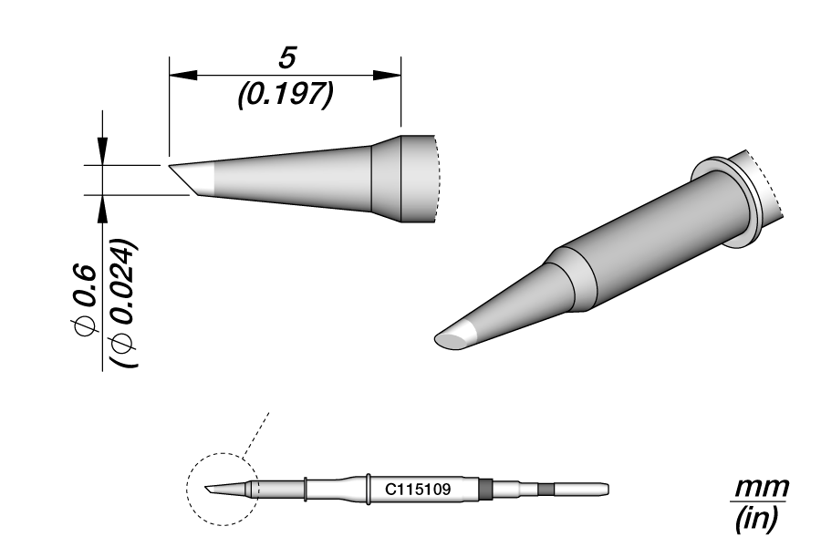 C115109 - Bevel Cartridge Ø0.6